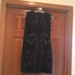 Zara woman navy blue dress with studs & cut outs